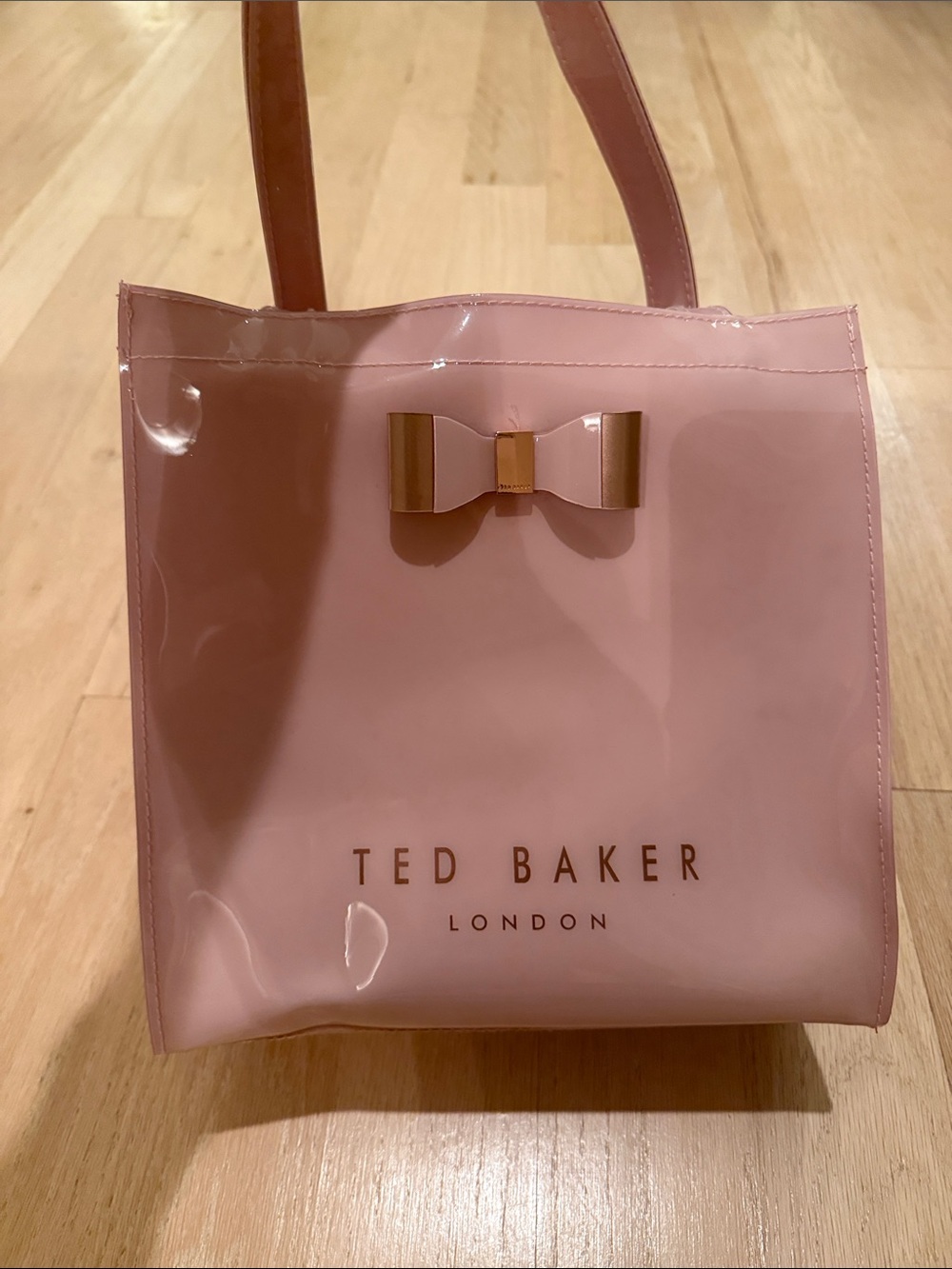 Ted Baker Blush Pink Patent Tote with Bow Accent